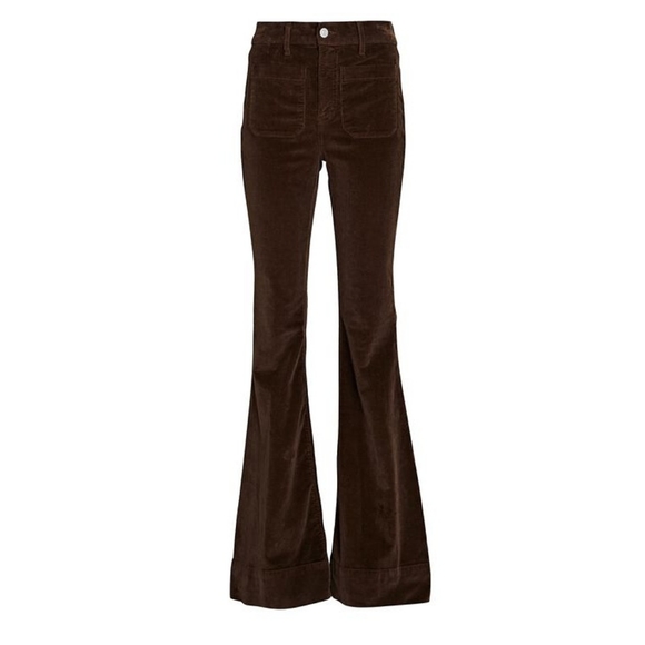 Veronica Beard Sheridan Exaggerated Brown Corduroy 70s Flared Pants - Picture 3 of 15
